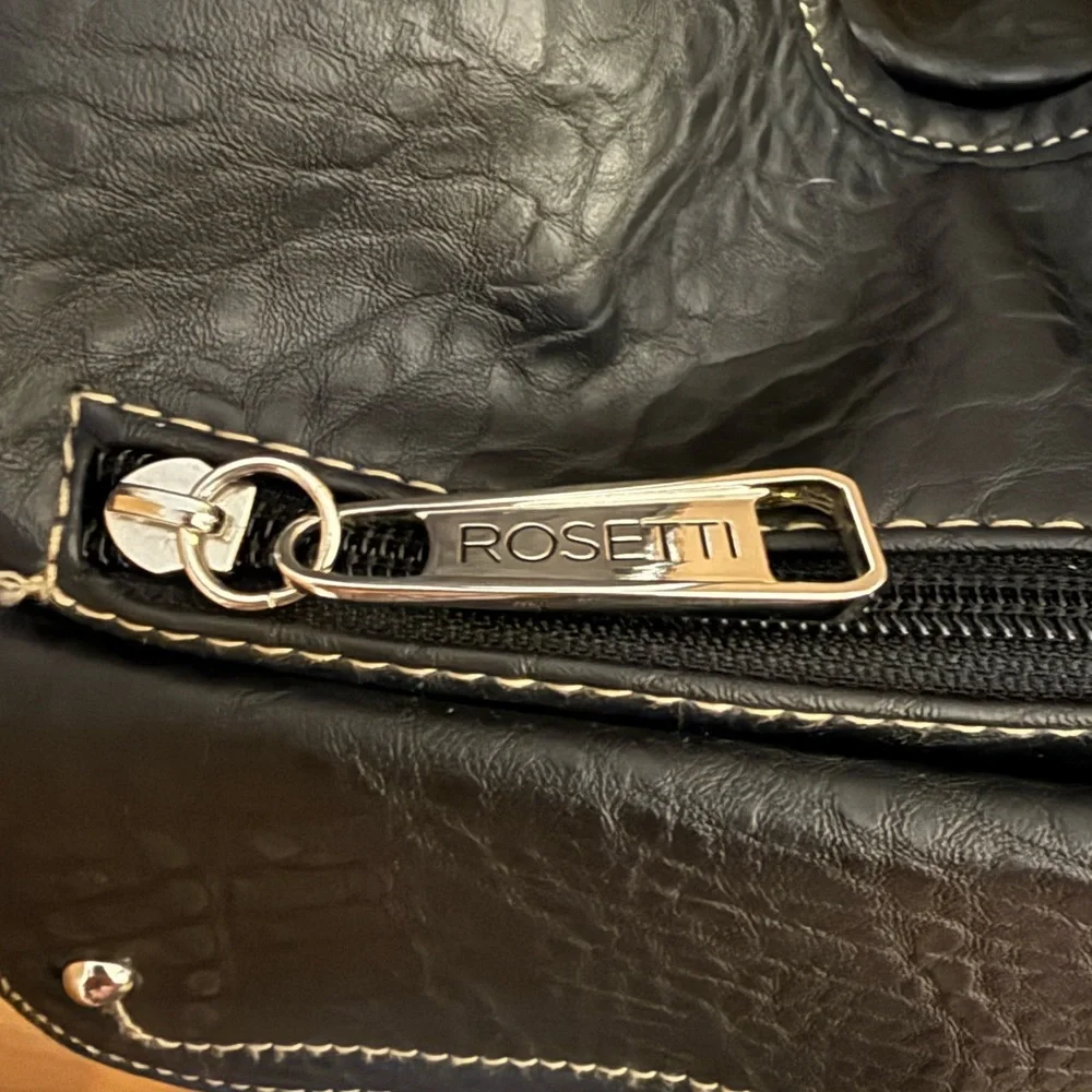 Rosetti Vintage Black Faux Leather Hobo Bag